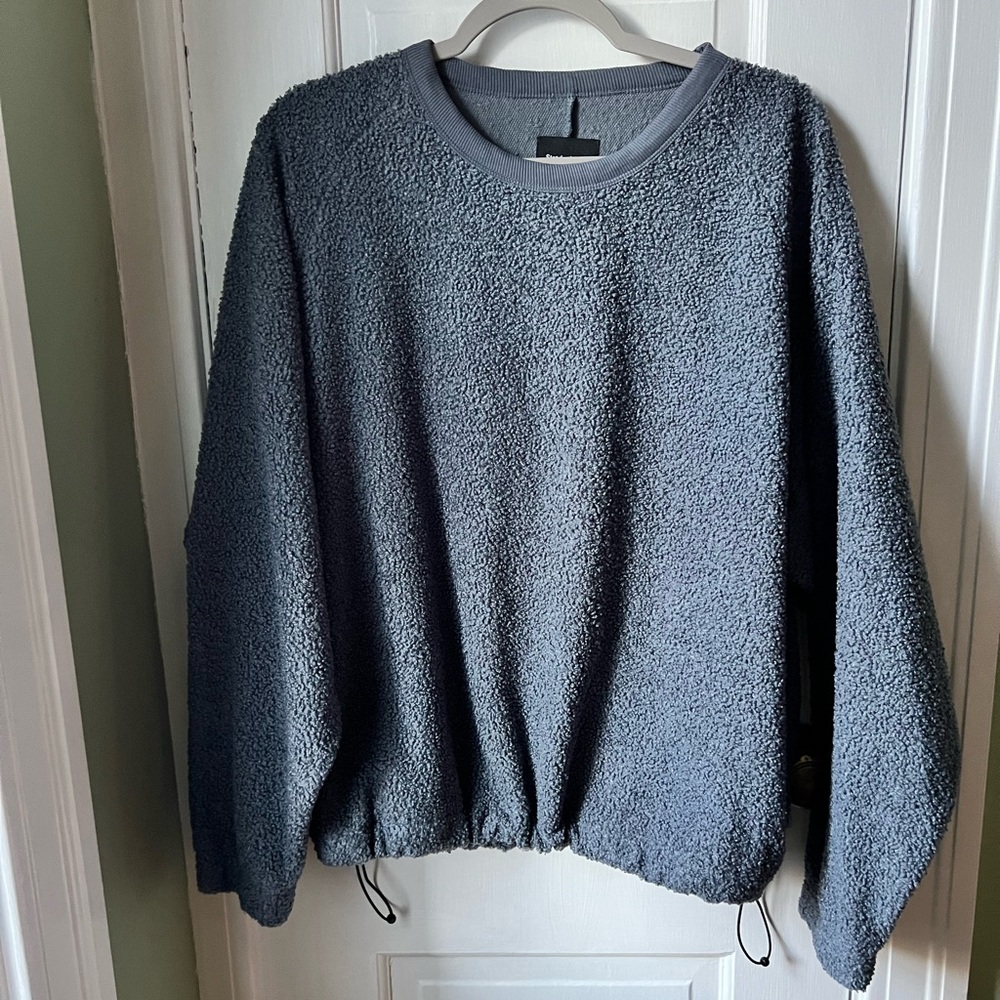 STANDARD CLOTH Men's Cozy Gray Blue Knubby Sweatshirt Size Medium